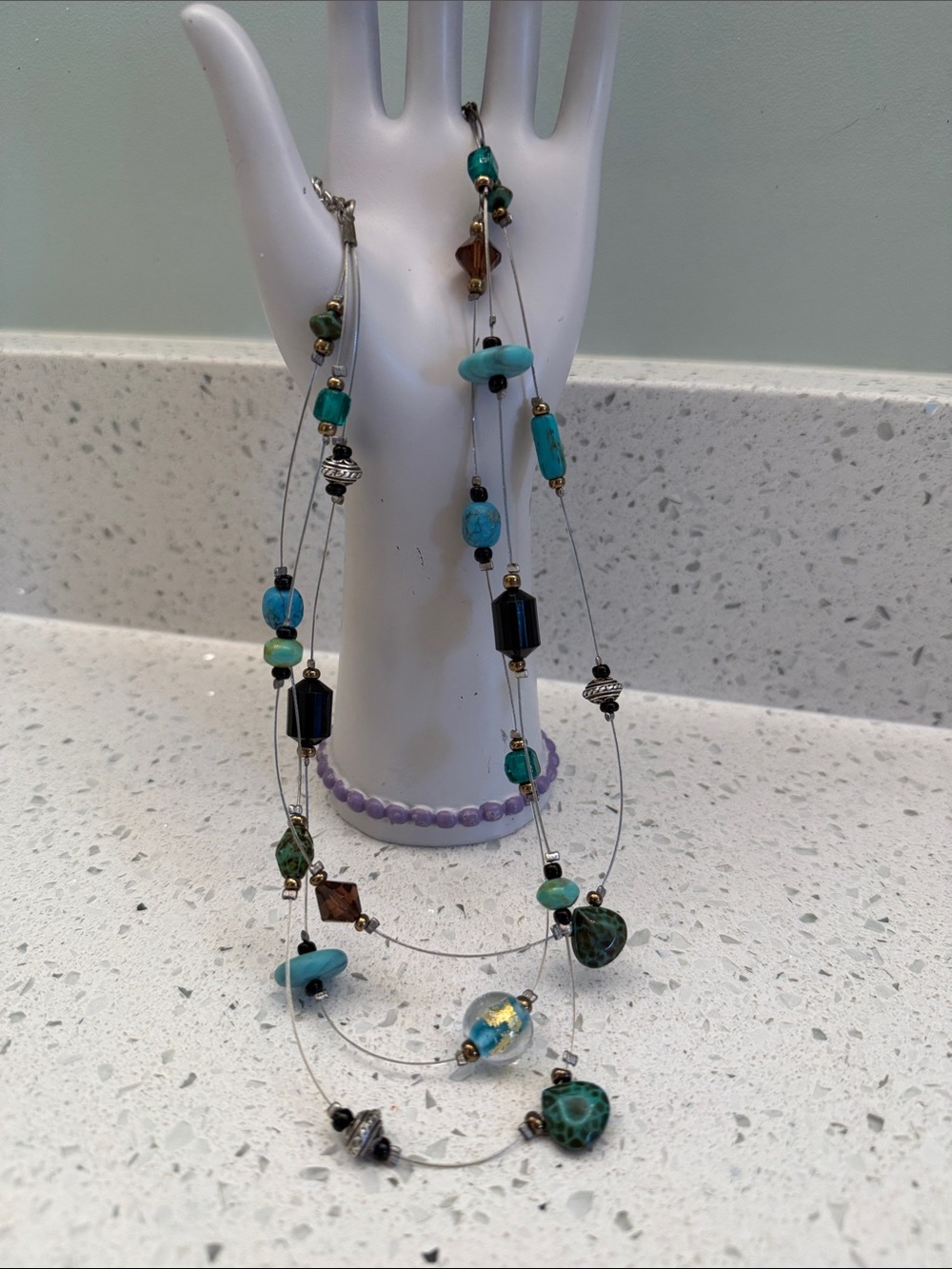 Chico's Turquoise, Aqua, Blue & Green Multi-Strand Necklace
